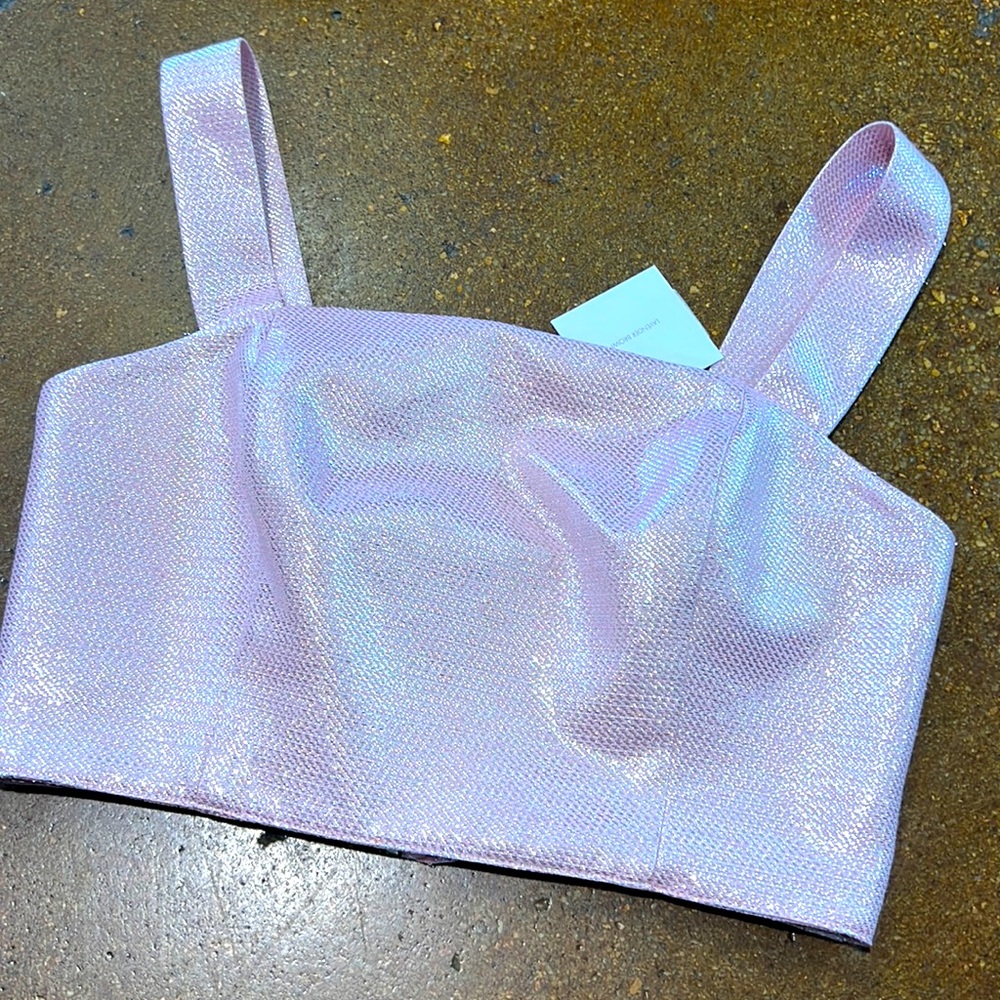 NWT lavender brown pink sparkle crop